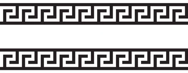 Безшовні Векторні Грецькі Орнаменти Чорно Білі — стоковий вектор