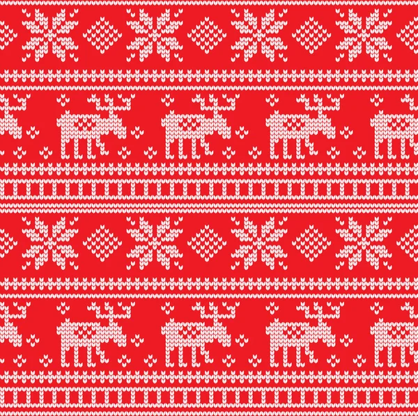 冬季喜庆的圣诞针织图案羊毛针织背景 — 图库矢量图片