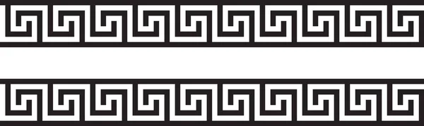 Mäandern Und Winken Antike Griechische Grenzen Ornamente — Stockvektor
