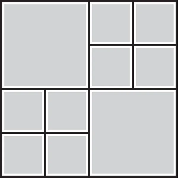 Vektorrahmen Für Fotos Und Bilder Fotocollage Puzzle — Stockvektor