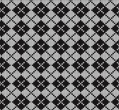 Siyah ve beyaz örülmüş kusursuz vektör geometrik deseni