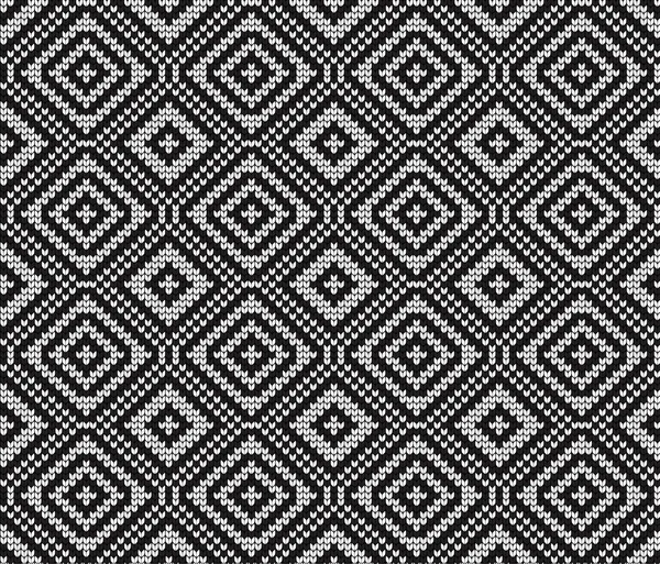 黒と白を編んだシームレスなベクトル幾何学模様 — ストックベクタ