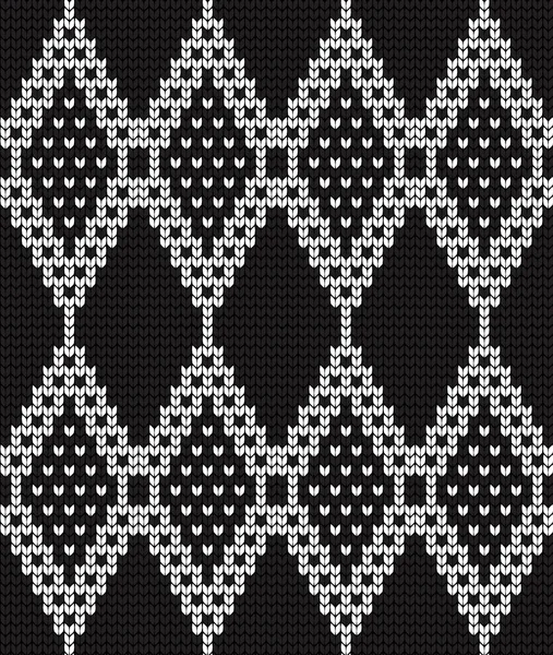 黒と白を編んだシームレスなベクトル幾何学模様 — ストックベクタ