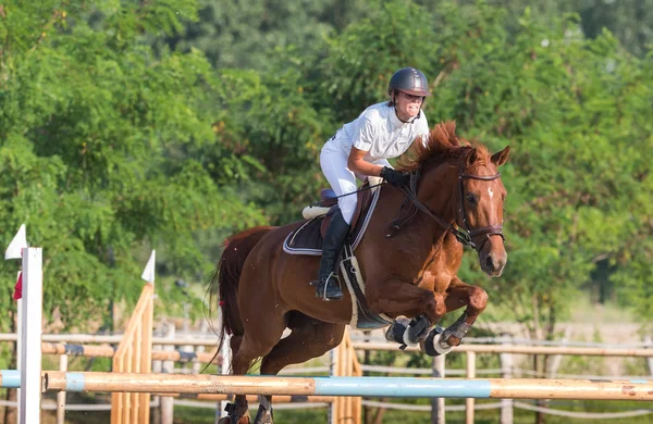 Girl riding a horse — Stock Photo, Image