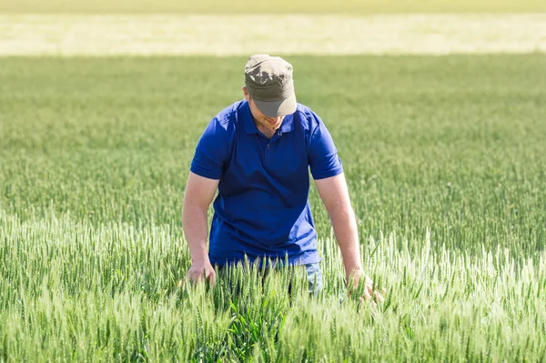 Jeune agriculteur dans un champ — Photo