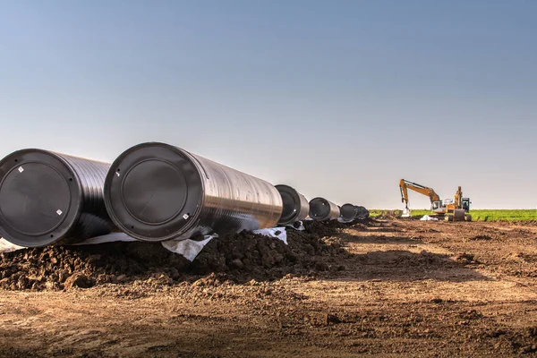 Construção Novo Gasoduto — Fotografia de Stock