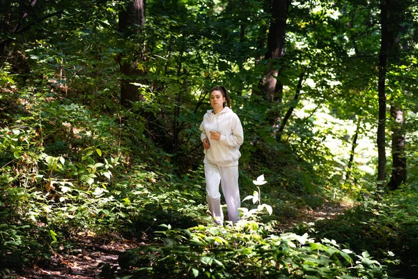 Młody Piękny Kaukaski Kobieta Jogging Trening — Zdjęcie stockowe