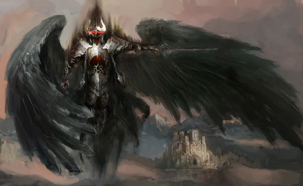 Tote Ritter oder gefallener Engel — Stockbild Gefallener Engel — Stockfoto