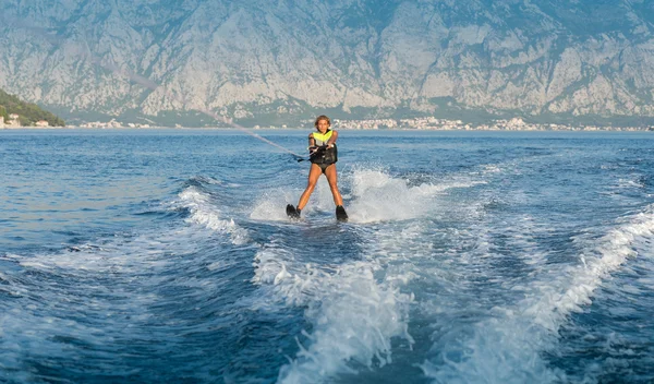 Water skiing on a sea — Stock Photo, Image