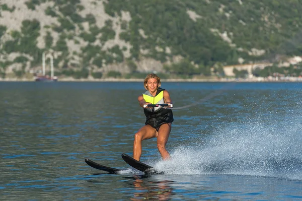 Water skiing on a sea — Stock Photo, Image