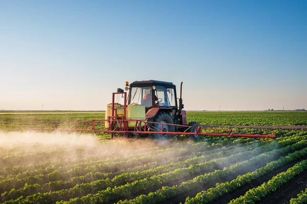 Pulverização do tractor — Fotografia de Stock