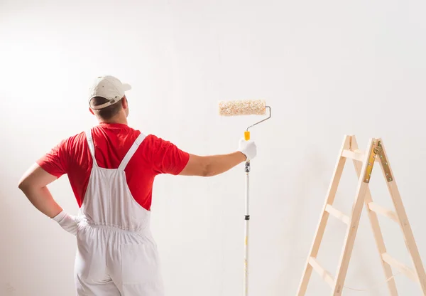 Painting Wall With Roller — Stock Photo, Image