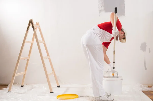 Painting Wall With Roller — Stock Photo, Image