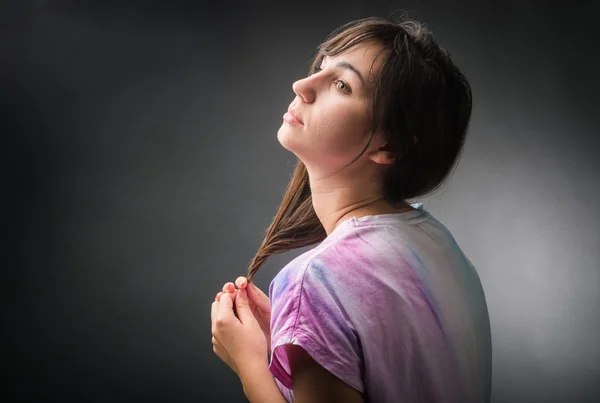 Portrait of melancholic girl — Stock Photo, Image