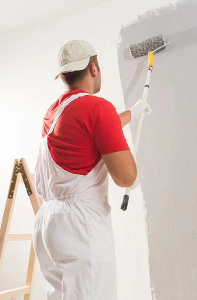 Painting Wall With Roller — Stock Photo, Image