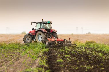 tractor plowing a field  clipart