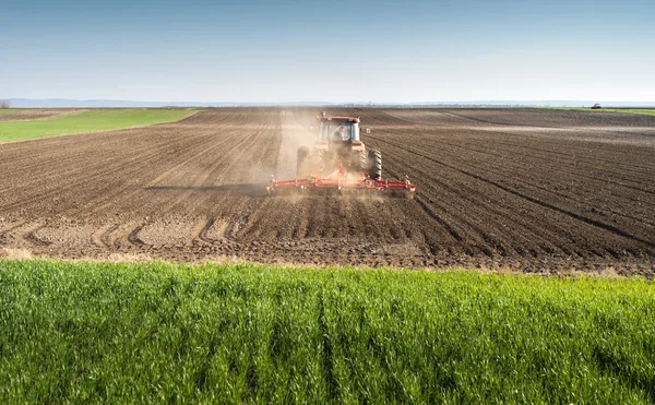 Tractor preparing land — Stock Photo, Image