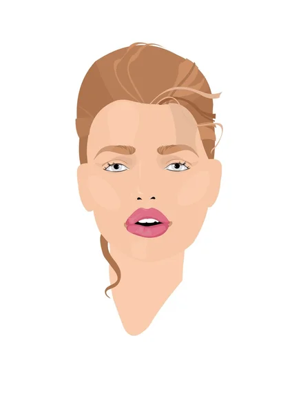 Retrato de mujer joven — Vector de stock