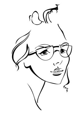 Güzel genç kız bardaklarda