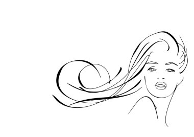 Uzun hafif saçlı genç çekici kız