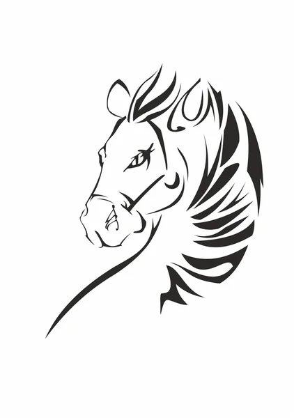 在白色背景上的马的素描 — 图库矢量图片
