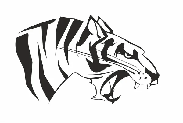Hoofd van large tijger — Stockvector