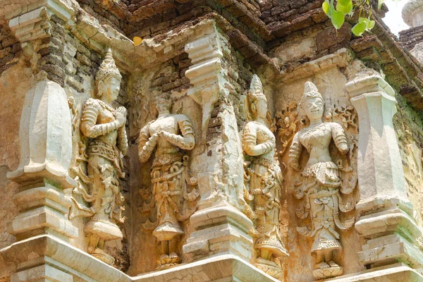 Uma Antiga Ruínas Escultura Tailandesa Mais 500 Anos Idade Thewada — Fotografia de Stock