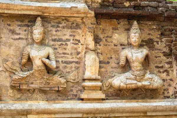 Una Antigua Ruinas Escultura Tailandesa Más 500 Años Antigüedad Escultura — Foto de Stock