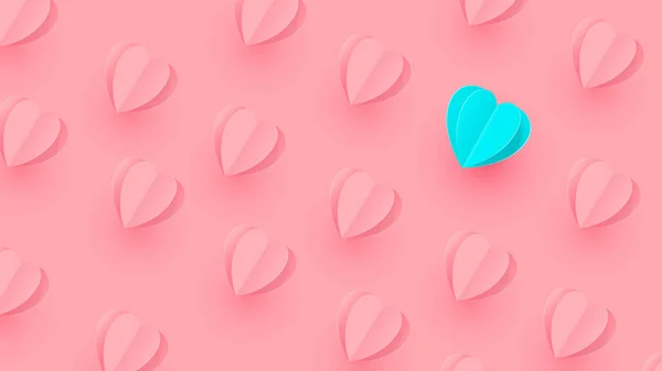 Valentine s day proposal, banner template. Pink hearts isolated on a pink background. Shop market poster design. Vector — Wektor stockowy