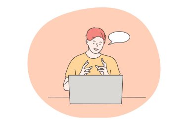İletişim, internet, iş konsepti