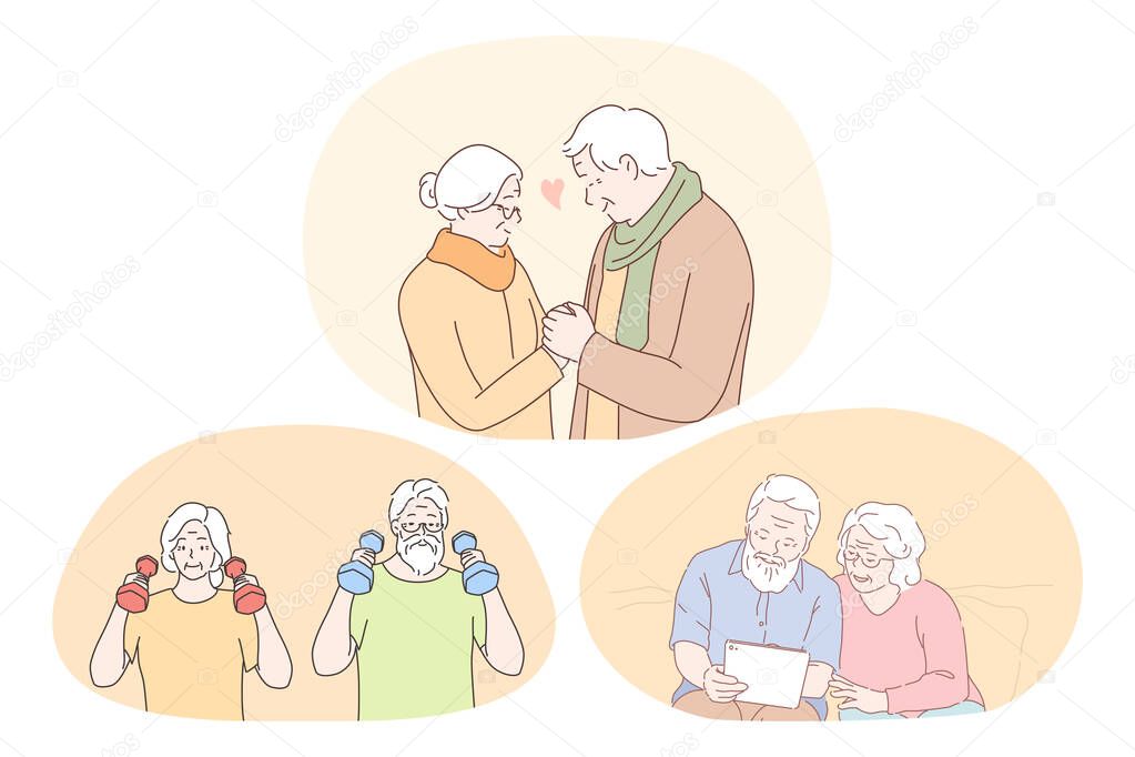 Senior elderly couple living happy active lifestyle concept