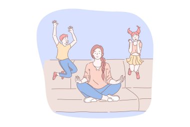 Meditation, relaxation during stress, concentration concept