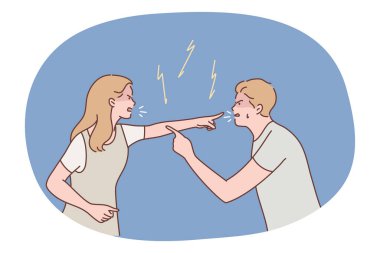 Couple, quarrel, conflict concept