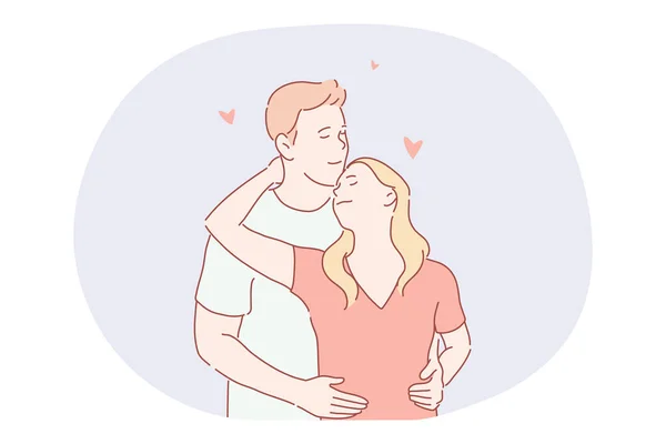 Liebe, Dating, Romantik, Beziehung, Zweisamkeit, Paarkonzept — Stockvektor