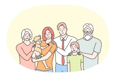 Mutlu aile, ebeveynlik, nesiller, çocuk konsepti