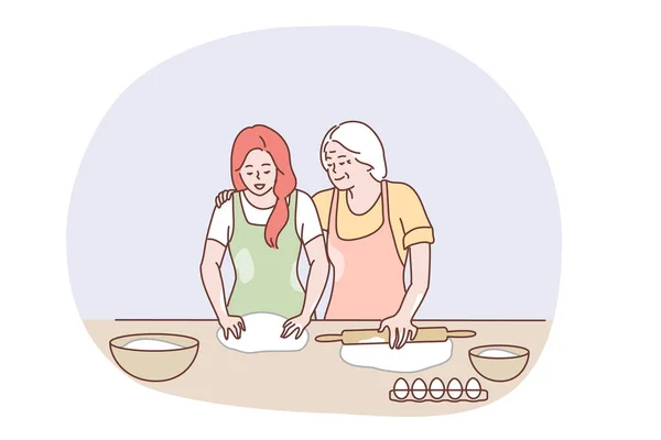 幸せな家庭料理のコンセプト — ストックベクタ