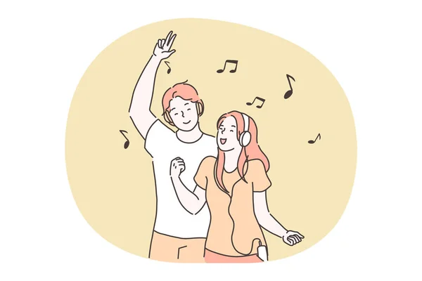 Μουσική, διασκέδαση, τραγούδι, χορός, ψυχαγωγία — Διανυσματικό Αρχείο