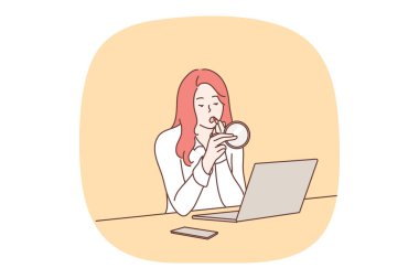 İş, makyaj, flört konsepti