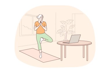 Spor, yoga, eğitim konsepti