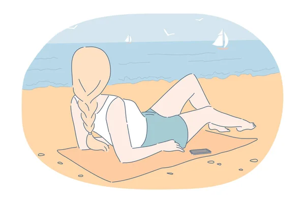 Verano, vacaciones, concepto de vacaciones. — Vector de stock