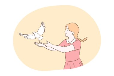 Özgürlük, barış, uyum, rahatlama, şefkat konsepti