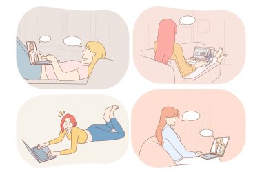 Çevrimiçi iletişim, sohbet, e-öğrenme kavramı