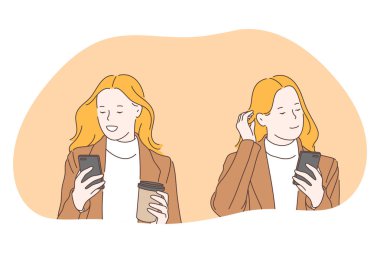 Akıllı telefon, çevrimiçi iletişim, sohbet kavramı