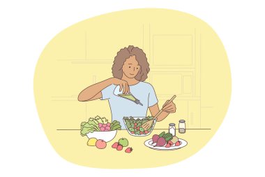 Sağlıklı yemek, temiz yemek, beslenme konsepti