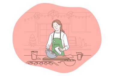 Pişirme, pişirme, tarif konsepti
