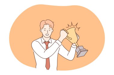 Başarı, liderlik, iş geliştirme kavramı