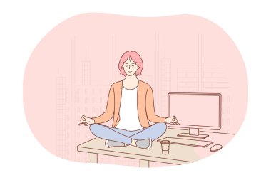 Yoga, meditasyon, sağlıklı aktif spor yaşam tarzı konsepti