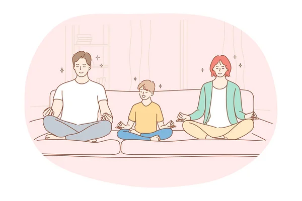 Jóga, meditace, zdravý aktivní sportovní životní styl — Stockový vektor
