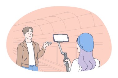 Professions, blogging, vlogging concept