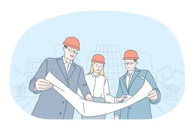Professions in construction industry, work concept